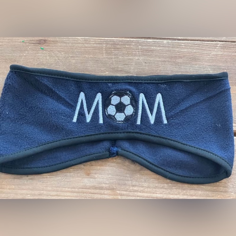 Navy Blue MOM Soccer Headband